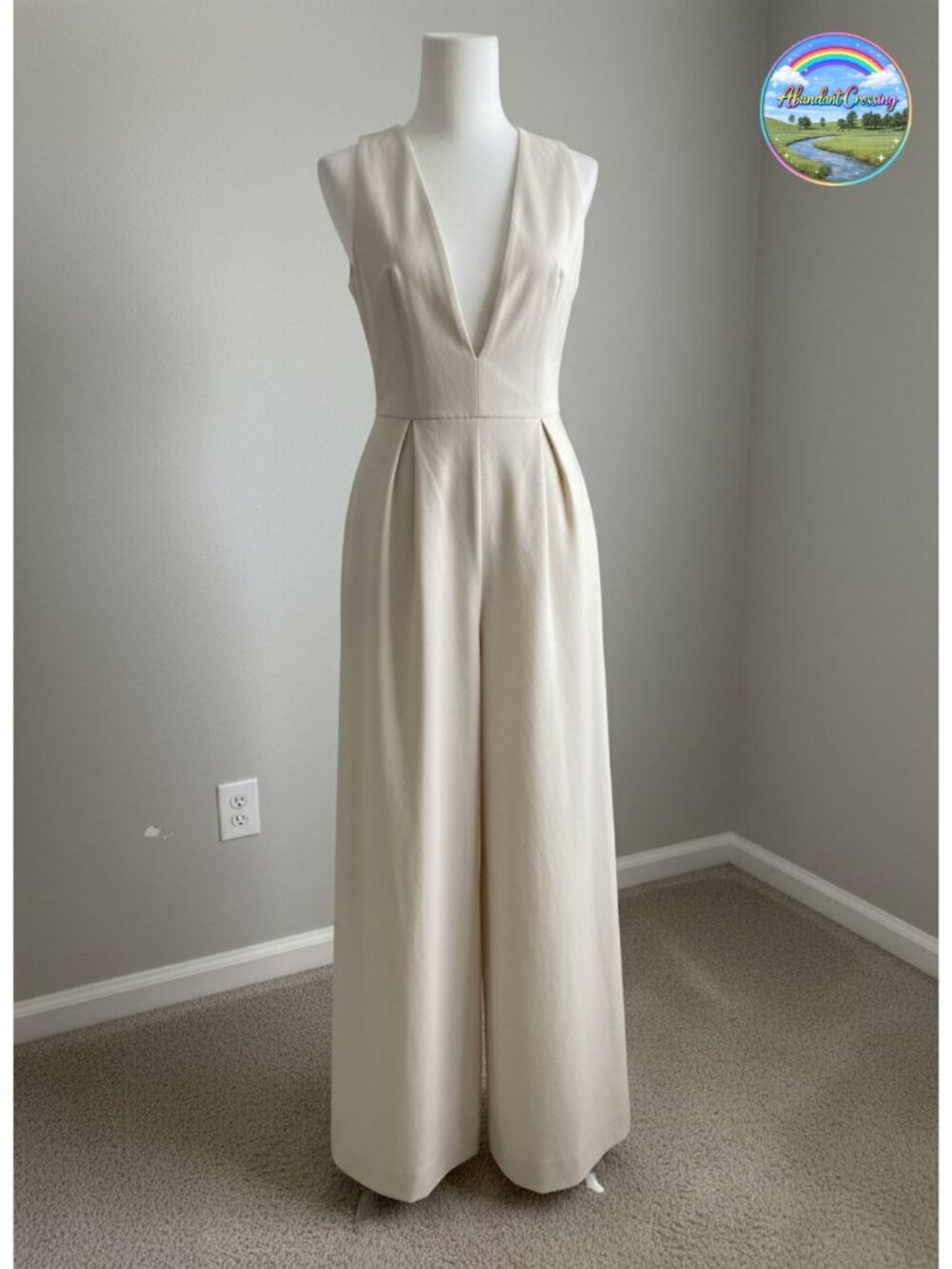 Verdusa Wide Leg Zip Up Formal Jumpsuit Sleeveless Mock Neck